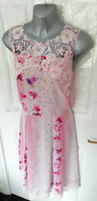 Fenn Wright Manson 14 Baby Pink Purple Floral Lace Occasion Dress B/Zip Lined
