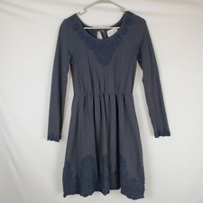 Saturday Sunday By Anthropologie S Gray Sweater Long Sleeve Dress Embroidered