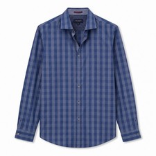Ted Baker London Mens Blue Gingham Check Button Down Shirt Size 7 XXL