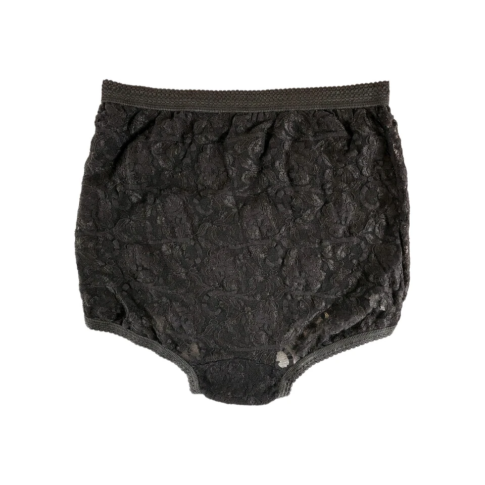 De Colección Jolie Panty Talla 10 Negro Encaje Calzoncillo Completo Granny Bragas Todo Nylon Coqueta  Foto 3 de 4