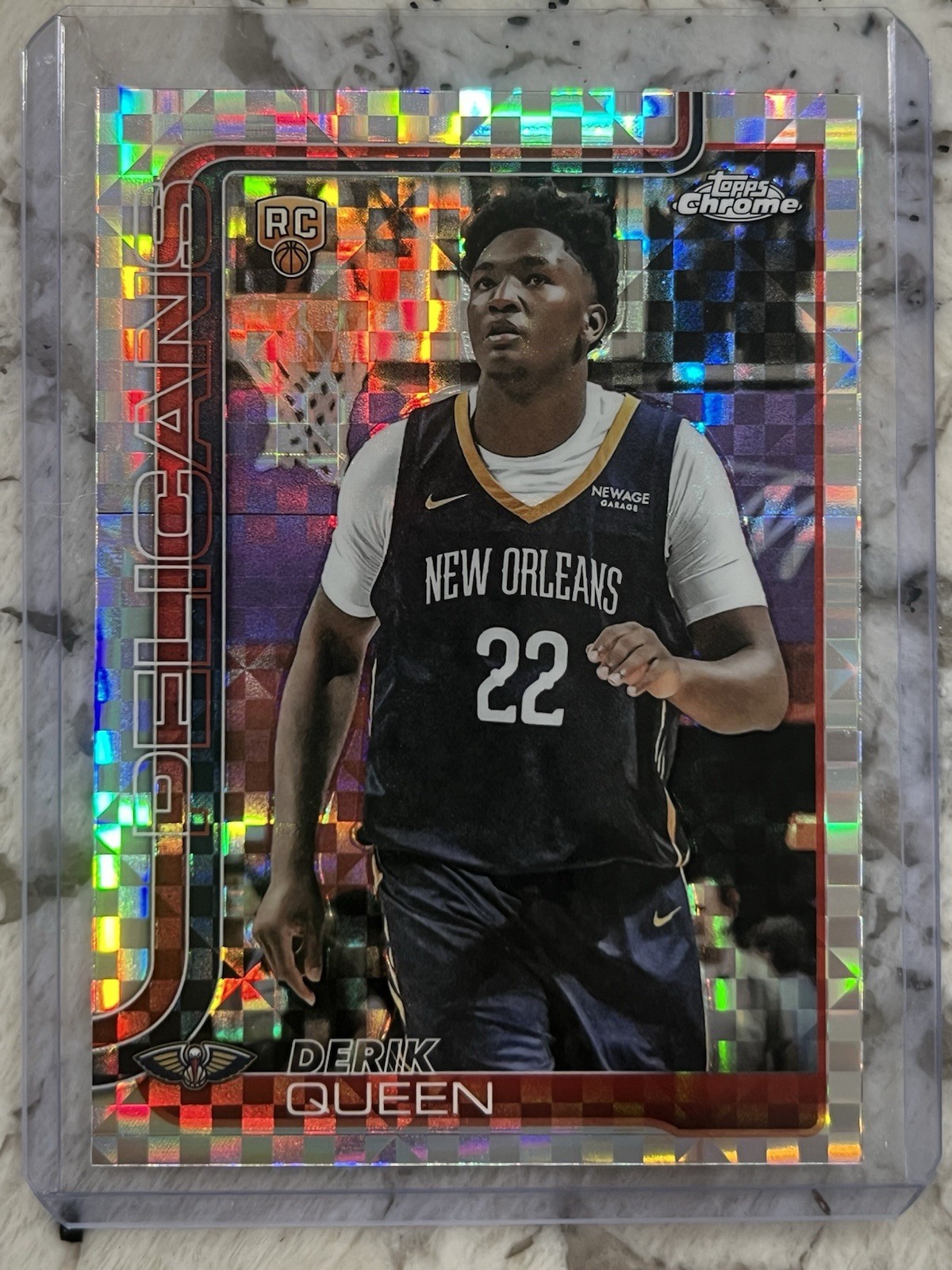 2025-26 Topps Chrome Derik Queen #263 Xfractor Refractor Rookie Card Pelicans RC