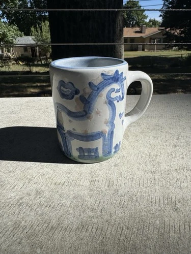 MA Hadley Spotted Horse Mug Hand Painted Pottery Polka Dot