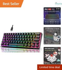 Wired 60 Mechanical Gaming Keyboard RGB Backlit Compact Hot-Swappable Office