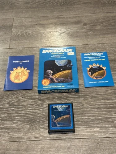 Vintage Spacechase Atari 2600 Video Game CIB Box Manual Catalog 1981 Apollo
