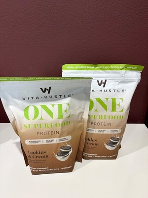 Two VitaHustle All-in-One Nutrition Shake, Cookies & Cream 22.24oz Exp 2027