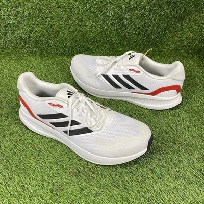 Adidas RunFalcon 5 Running Shoes Men's Size 16 White Black Scarlet IE0551