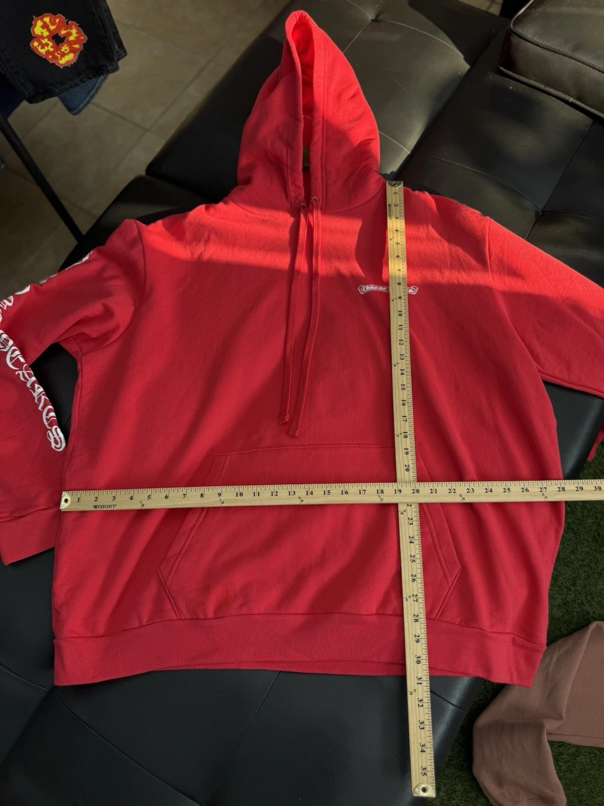 XXL Felpa con cappuccio Chrome Hearts scritta rossa web esclusiva 2025 RARA 100% autentica