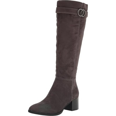NEW Lifestride Daring Women's Knee High Boots Gray Suede Square