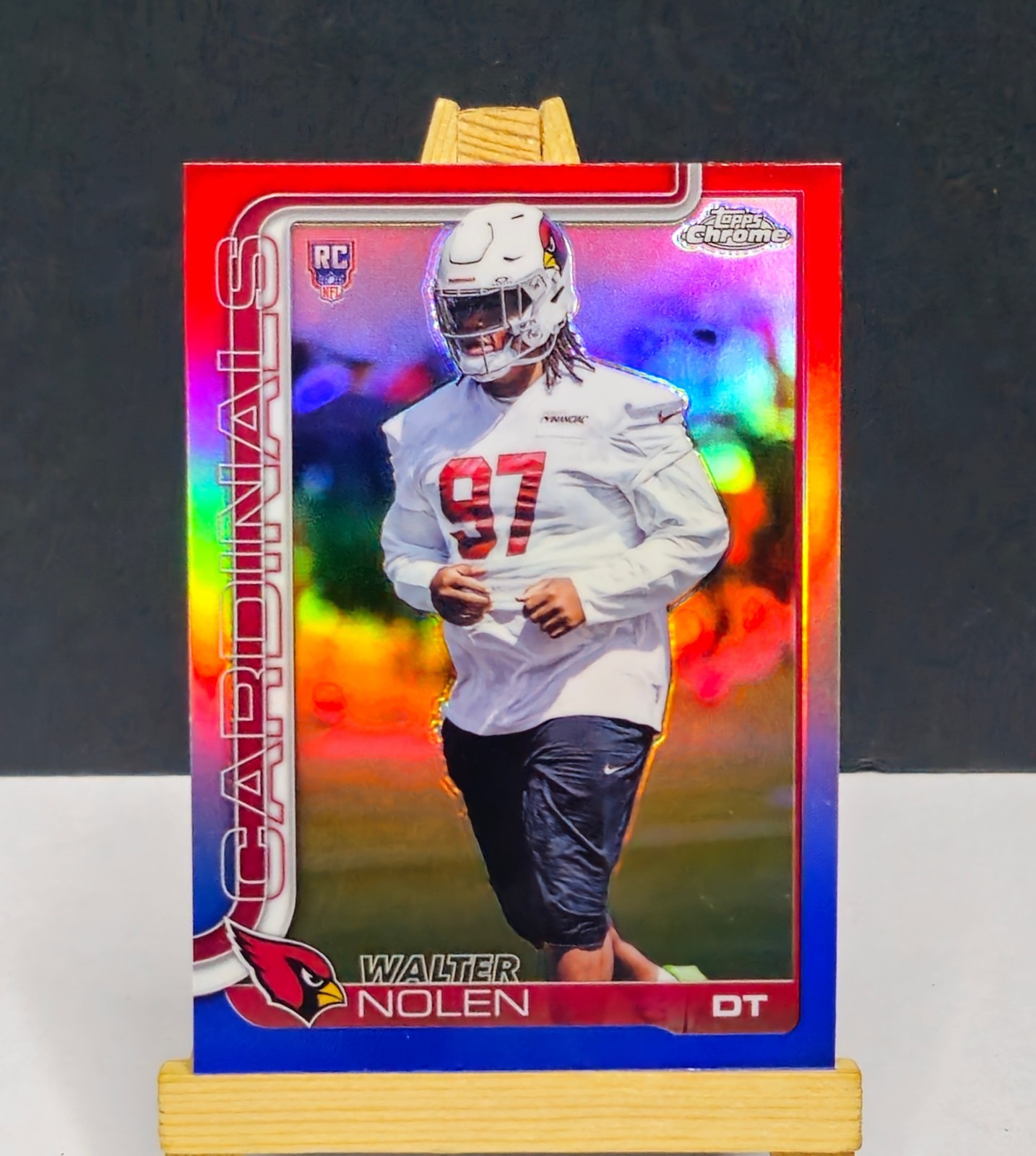 2025 Topps Chrome #365 Walter Nolen RC RED WHITE BLUE REFRACTOR Cardinals Rookie