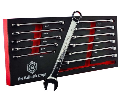 Combination Spanner Set 12 Piece With Hex 6 Point Ring From Britool CEHMSET12TC - Picture 1 of 10