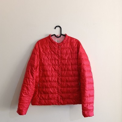 WEEKEND MAX MARA Daunen-Wendejacke rot gestreift Puffer Stepp Luxus Mantel