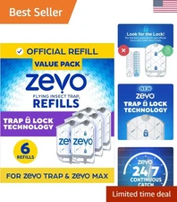 Flying Insect Trap Refill - 6 Easy Disposal Cartridges for MAX & Standard Traps