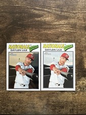 Daylen Lile 2026 Topps Heritage White Chrome Refractor & Base #124 2 Cards