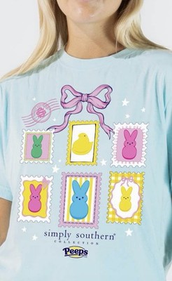Simply Southern Peeps Stamps - Bunnies & Chick - Pink Bow & Stars - Adult L
