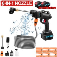 2 Battery Cordless Car High Pressure Washer Jet Water Wash Cleaner Gun Portable