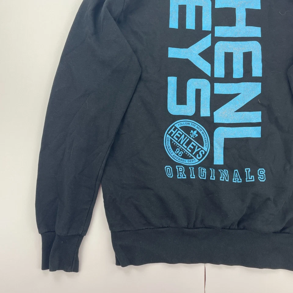 HENLEYS Jumper Mediano Negro Para Hombre Cuello Redondo Estampado Gráfico... - Imagen 2 de 4