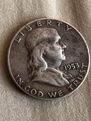 1953 Franklin Half Dollar 50C Silver Coin Circulated Business Strike