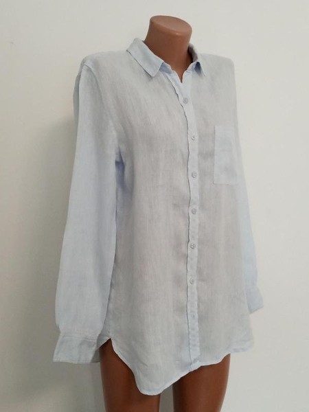Women Shirt Blue Linen 36 / S / 44
