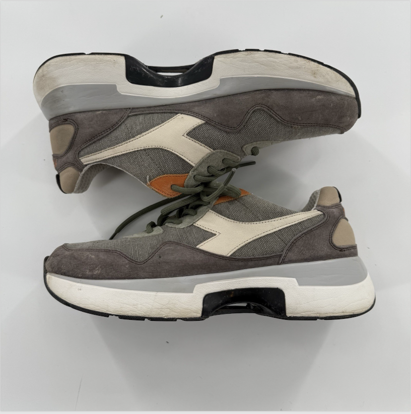 Diadora 1990 Shoes Mens Size 9.5 Gray Beige Suede Mesh Retro