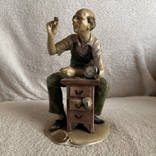 Vintage Capodimonte The Watchmaker Porcelain Figurine – Old Man Clock Repair