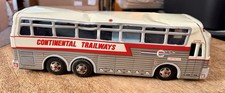 Vtg CONTINENTAL TRAILWAYS Tin Litho SILVER EAGLE Bus FRICTION TOY Made In Japan