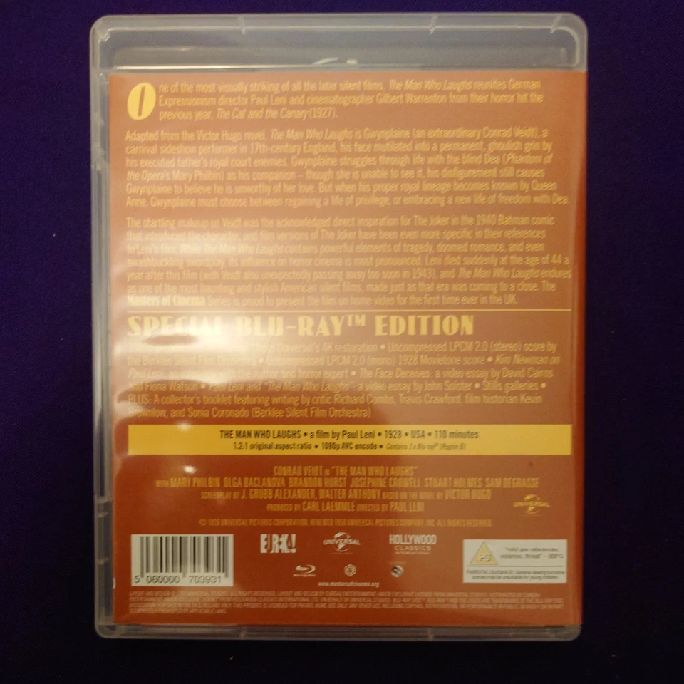 The Man Who Laughs - The Masters of Cinema Series Blu-ray (2020) Conrad Veidt, - Image 3 of 3
