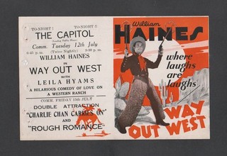 Vintage WILLIAM HAINES LEILA HYAMS 'Way Out West' Flyer' 1930