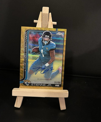 Topps 2025 Topps Chrome Travis Etienne Jr. Jaguars Gold Auto BA-TE 31/50