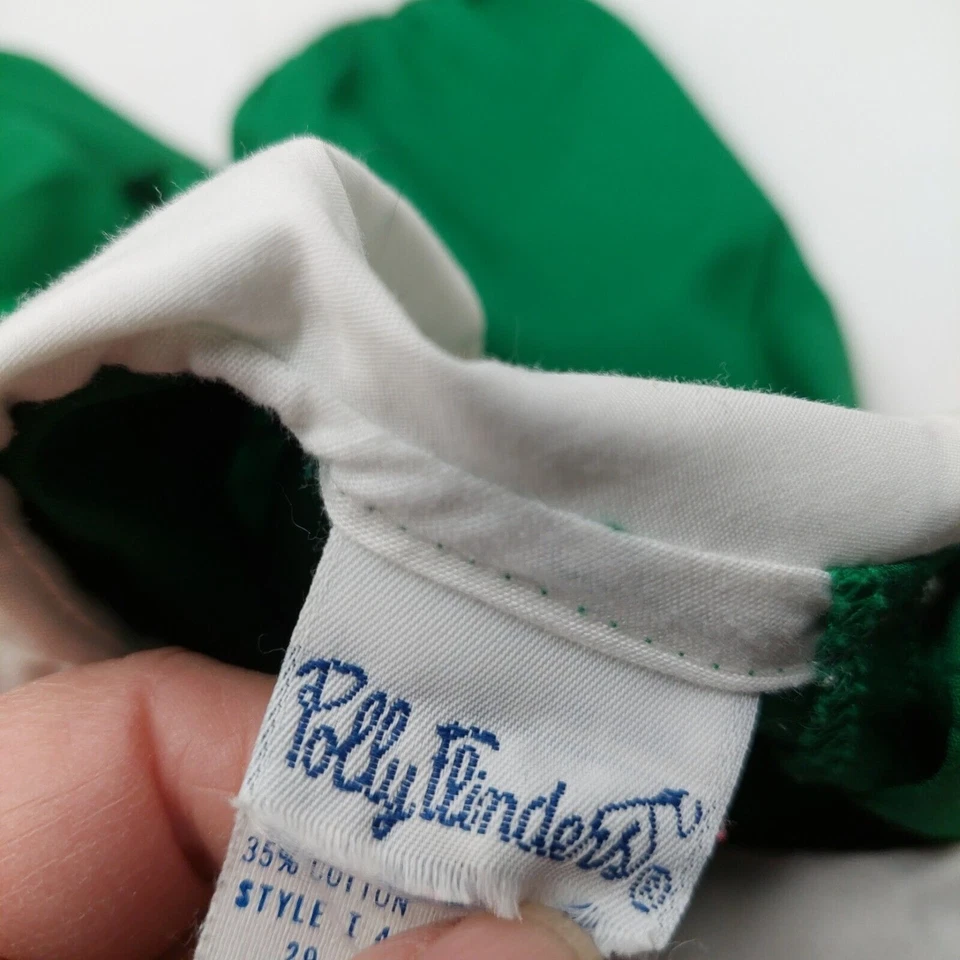 Vintage Girls Long Sleeve Smocked Green Dress Polly Flinders Size 3 READ - Image 3 of 4