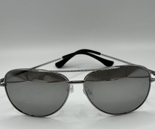 Aviator Sunglasses Silver Tone Metal Frame Mirrored Lenses