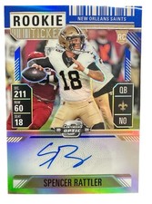 2024 Panini Contenders Optic Rookie Ticket RPS On Card Auto /75 Spencer Rattler. rookie card picture