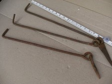 VINTAGE WROUGHT IRON GATE HOLD BACKS WROUGHT IRON HOOKS METAL DOOR HOOK