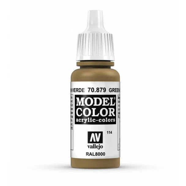 Vallejo Model Color Green Brown Acrylic 17ml/0.57 fl oz Dropper Bottle - 70.879 - Image 4