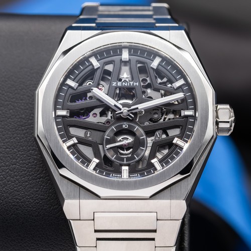 Zenith Defy Skyline Skeleton Men's Black Watch 03.9300.3620/78.I001 2 Straps!
