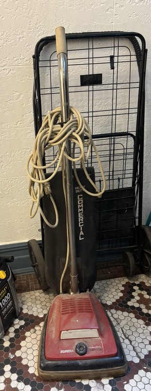 Vintage Eureka Heavy Duty Commercial Upright Vacuum- Bagged, Electric, Cord, Red