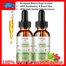 2 Pack Berberine Ceylon Cinnamon Liquid Drops 1500mg PER SERVING 120ml