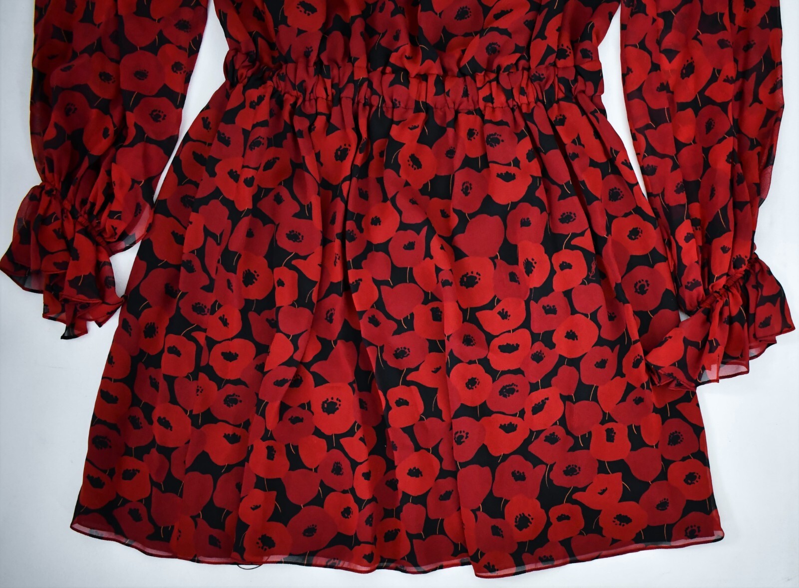 SAINT LAURENT ️ABITO MINI F40 M FRANCIA stampa Georgette seta seta UNA SPALLA F40 M FRANCIA