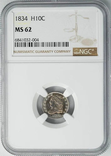 1834 Capped Bust Half Dime H10C MS62 NGC 950077-11