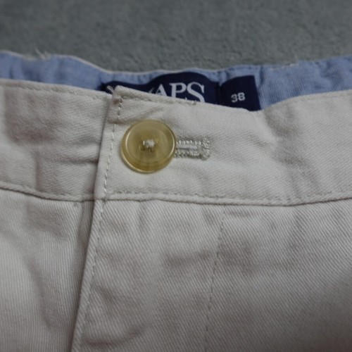 Chaps Shorts Men's Size 38 Cream Chino Flat Front Slash Pockets Casual - Picture 7 of 16