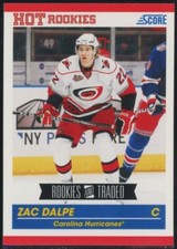 2010-11 Score Rookies & Traded Zac Dalpe Rookie Hurricanes RC #595