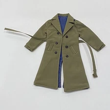 MO-SHLTC-GRN: 1/12 scale wired long trench coat for 6" slim body - Green