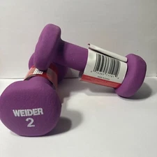 Weider 2lb Neoprene Coated Dumbbell Hand Weight Exercise Walking 2 Pounds 2 Pack