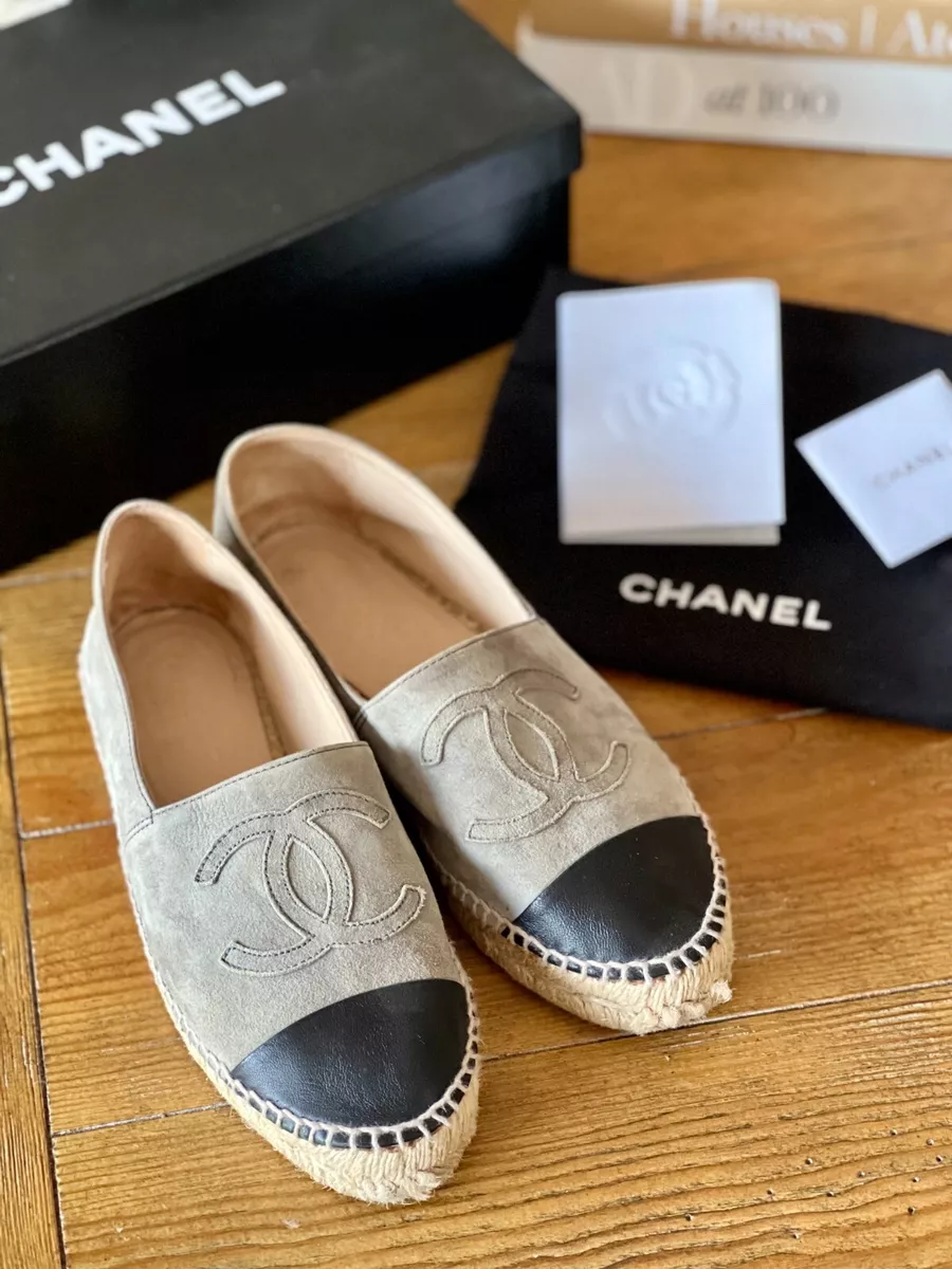Chanel grey espadrilles sale