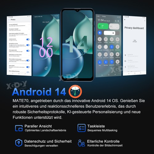 2025 Neu 6,8 Zoll Android Dual SIM Smartphone Ohne Vertrag 4G Handy 128GB 8Core - Zdjęcie 3 z 18