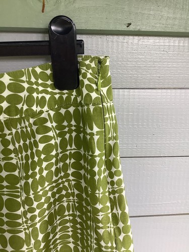 Linea Ladies Skirt Silk A Line Cotton Green White Summer Holiday Good Cond 14 - Picture 2 of 9