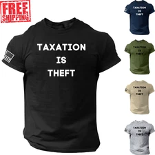 Taxation Is Theft T Shirt, USA, America, Patriotic, 1776, S-2XL