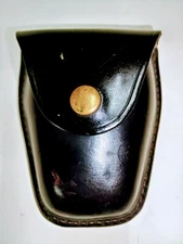 Vintage Metropolitan Uniform Co Black Leather Handcuff Case Gov Issue MI DNR 