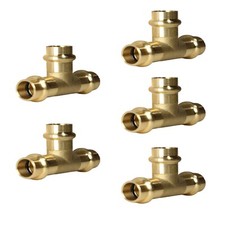 5 Pack XFITTING 1/2" Press Tee, NSF Certified, Lead Free Brass, Propress Tee