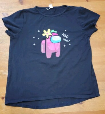 Among Us Girls Navy Graphic T-shirt  'NOT ME!' Character 146EUR/ 11-12 US GUC!