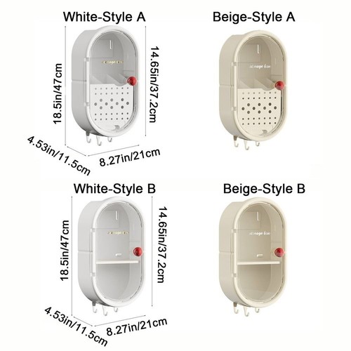 Wall-mounted Bathroom Box Non-punching Face Towel Storage Shelf Kitchen - Picture 7 of 15